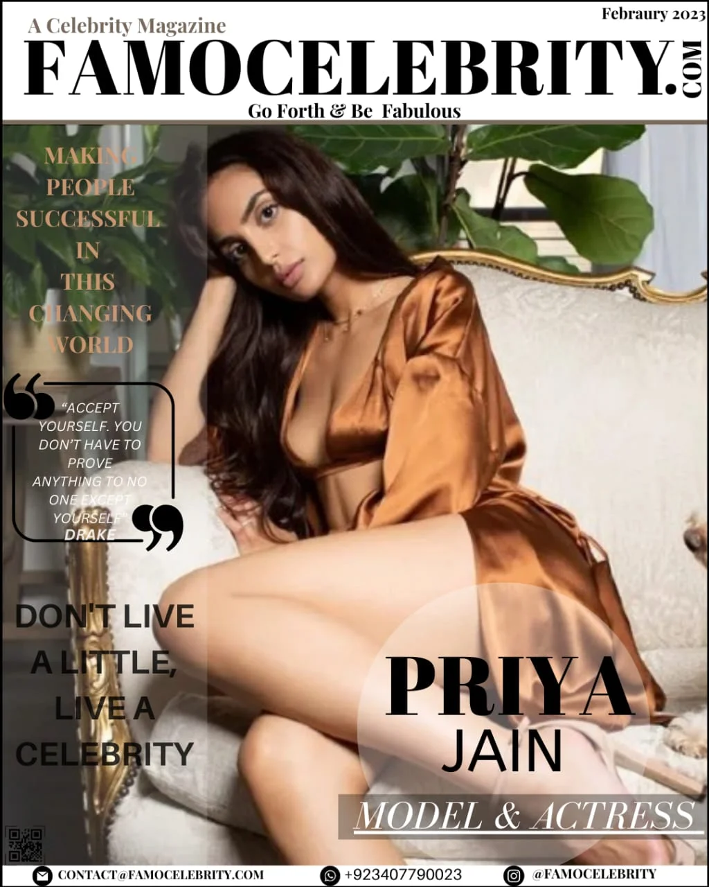 Model Priya Aims High With Naked Lynx Loungewear