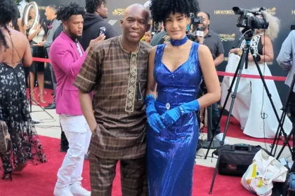David Olawale Ayinde on Red Carpet during the 2023 Hollywood African Prestigious Awards in Glendale, Southern California.