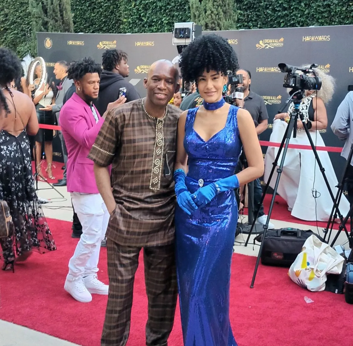 David Olawale Ayinde on Red Carpet during the 2023 Hollywood African Prestigious Awards in Glendale, Southern California.